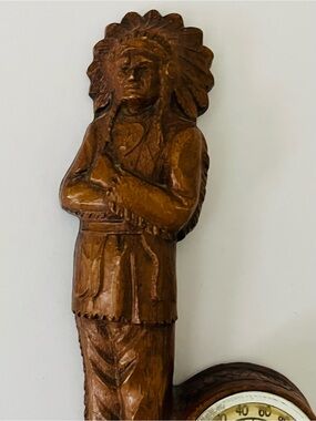 Vintage American Indian Chief MCM Thermometer—Syroco Retro Southwestern USA